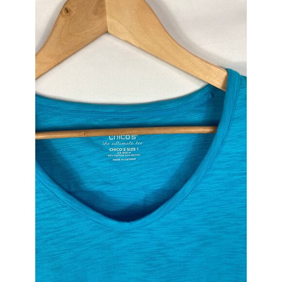 Chicos Ultimate Tee Blue Size 1 / Medium - Picture 3 of 5